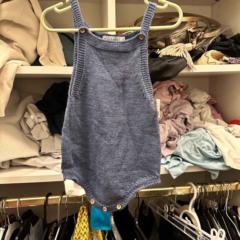 mi Lucero Blue Knit Baby One Piece